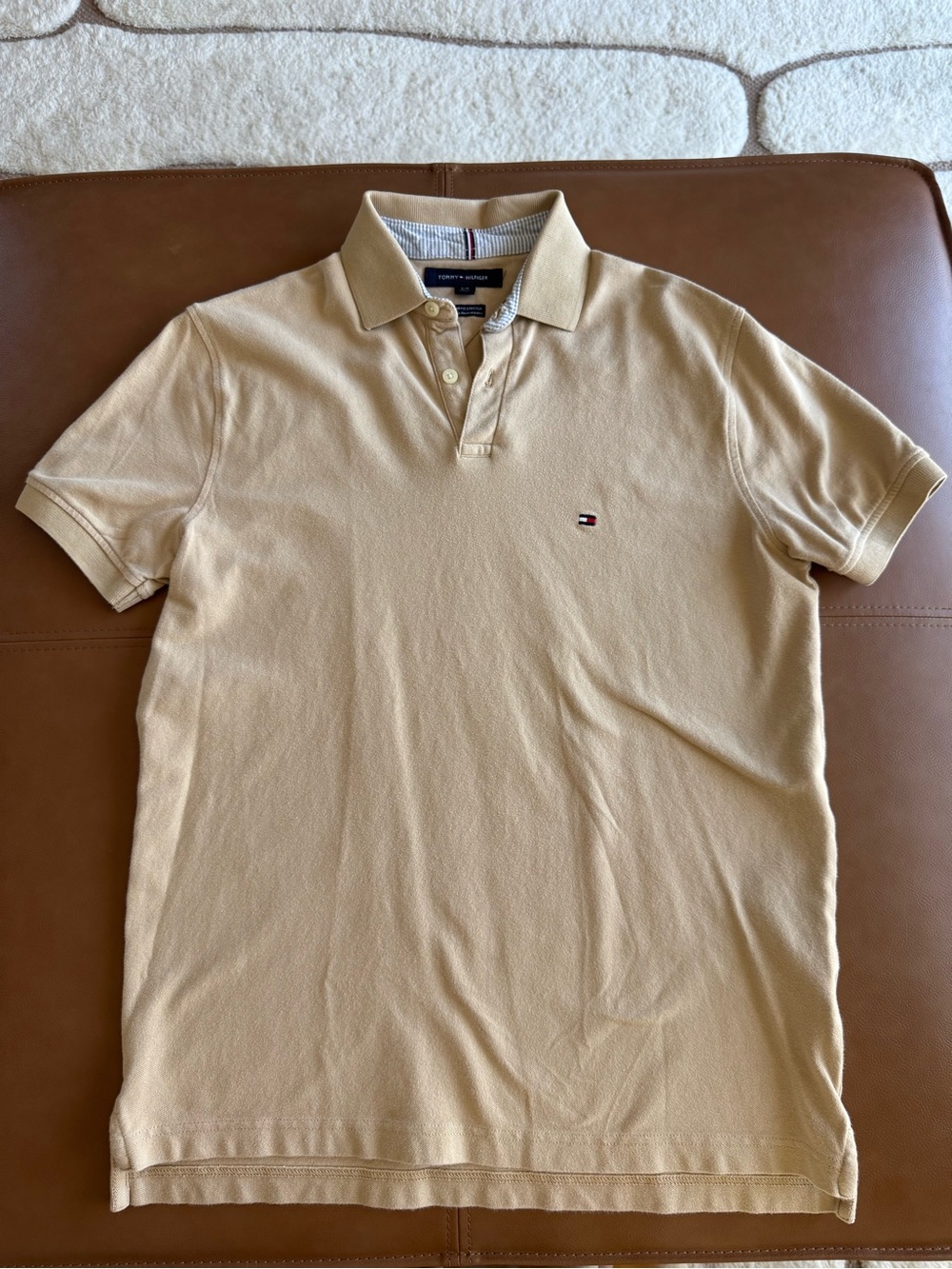 Tommy Hilfiger Beige Short-Sleeve Polo Shirt